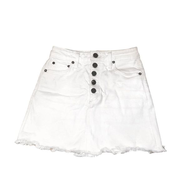 Alice + Olivia exposed button denim skirt- Size 24 - Picture 2 of 6